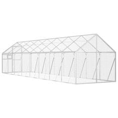 Vidaxl Ptičnica srebrna 1,79x8x1,85 m aluminij