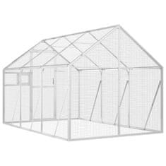 Vidaxl Ptičnica srebrna 1,79x3x1,85 m aluminij