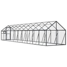 Vidaxl Ptičnica antracitna 1,79x10x1,85 m aluminij