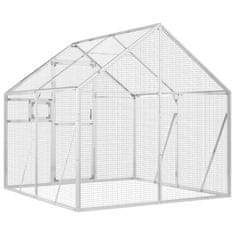 Vidaxl Ptičnica srebrna 1,79x2x1,85 m aluminij