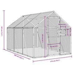 Vidaxl Ptičnica antracitna 1,79x3x1,85 m aluminij