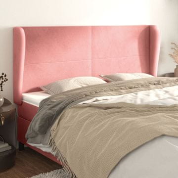 Vidaxl vidaXL Vzglavnik s krilci, roza 183x23x118/128 cm, žamet