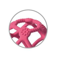 BabyOno Silikonska žoga za grizenje Ortho pink 0m+