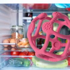 BabyOno Silikonska žoga za grizenje Ortho pink 0m+