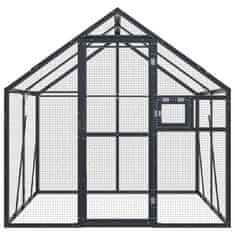 Vidaxl Ptičnica antracitna 1,79x2x1,85 m aluminij