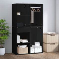 Vidaxl Garderobna omarica črno 80x40x65 cm konstruiran les