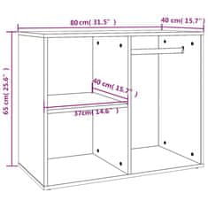 Vidaxl Garderobna omarica črno 80x40x65 cm konstruiran les