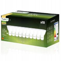 LUMILED 10x LED žarnica GU10 10W = 90W 900lm 3000K Toplo bela 120°