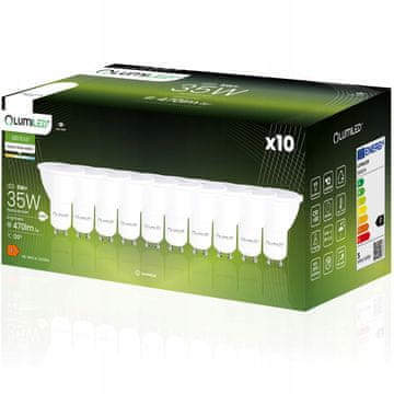 LUMILED 10x LED žarnica GU10 5W = 35W 470lm 4000K Nevtralno bela 120°