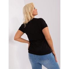 RELEVANCE Ženska bluza z napisom plus size KLARA črna RV-BZ-8913.11_400984 Univerzalni