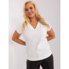 RELEVANCE Ženska volnena bluza plus size z izrezom v obliki črke V VLASTA ecru RV-BZ-8818.53_401065 Univerzalni