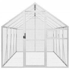 Vidaxl Ptičnica srebrna 1,79x4x1,85 m aluminij