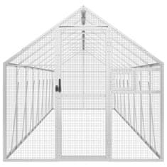 Vidaxl Ptičnica srebrna 1,79x8x1,85 m aluminij