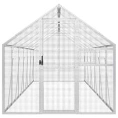 Vidaxl Ptičnica srebrna 1,79x6x1,85 m aluminij