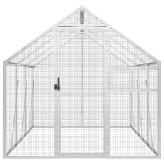 Vidaxl Ptičnica srebrna 1,79x3x1,85 m aluminij