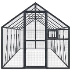 Vidaxl Ptičnica antracitna 1,79x6x1,85 m aluminij