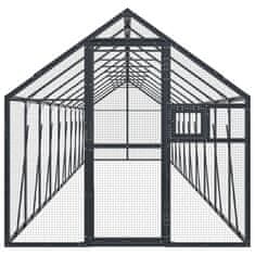 Vidaxl Ptičnica antracitna 1,79x10x1,85 m aluminij