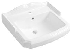 AQUALINE Keramično Umyvadlo ANTIK 58x47cm - Bela, Serija KERAMIA FRESH, Klasični Stil