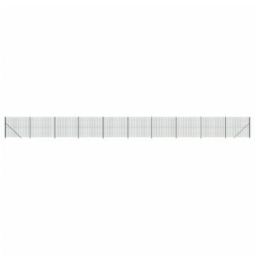 Vidaxl Mrežna ograja s prirobnico zelena 1,6x25 m