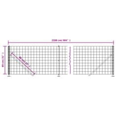 Vidaxl Mrežna ograja s prirobnico antracit 0,8x25 m