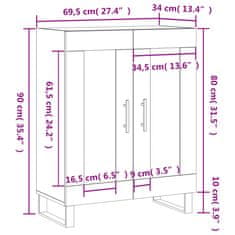 Vidaxl Komoda dimljeni hrast 69,5x34x90 cm inženirski les