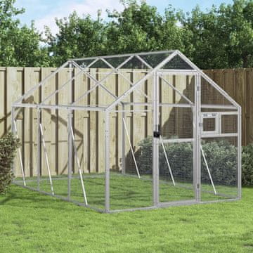 Vidaxl vidaXL Ptičja ptica srebrna 1,79 x 3 x 1,85 m aluminij