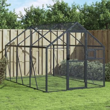 Vidaxl vidaXL Ptičja ptica antracit 1,79 x 3 x 1,85 m aluminij