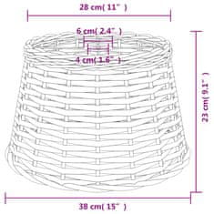 Vidaxl Senčilo za svetilko belo Ø38x23 cm pleteno