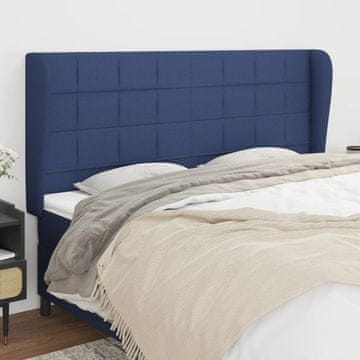 Vidaxl vidaXL Vzglavnik s krilci moder 183x23x118/128 cm blago