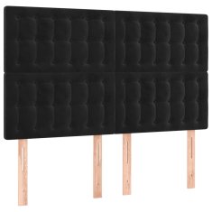 Vidaxl Box spring postelja z vzmetnico LED črna 140x190 cm žamet