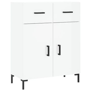 Vidaxl Komoda visok sijaj bela 69,5x34x90 cm inženirski les