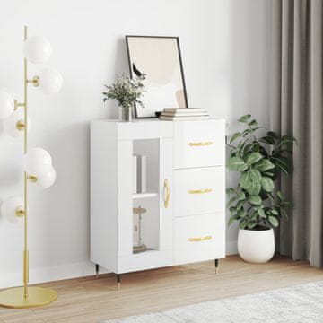 Vidaxl vidaXL Omarica, bela, sijajna, 69,5 x 34 x 90 cm, material na osnovi lesa