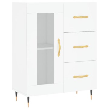 Vidaxl Komoda bela 69,5x34x90 cm inženirski les
