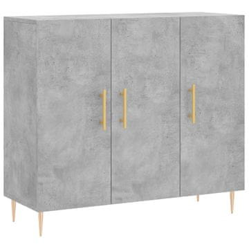 Vidaxl Komoda betonsko siva 90x34x80 cm konstruiran les