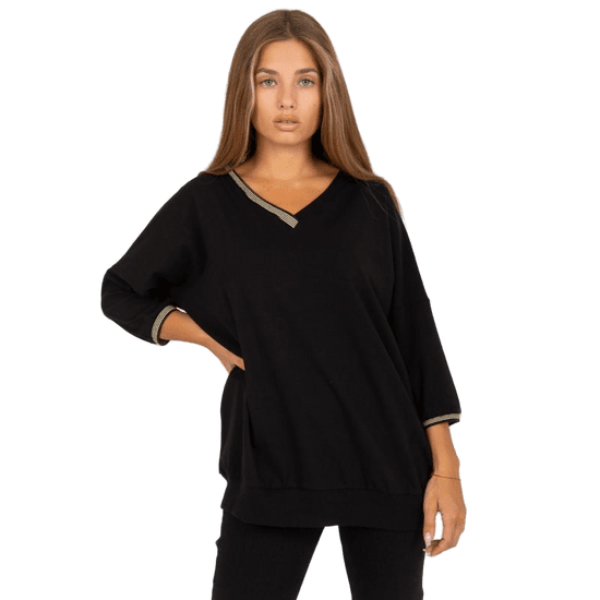 RUE PARIS Ženska bluza z V izrezom RUE PARIS črna RV-BZ-8051.19P_388663