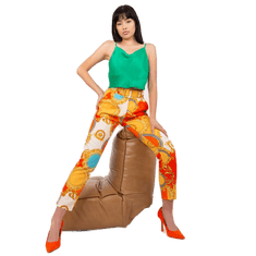 ITALY MODA Ženske hlače TONC oranžno-temno rumene barve DHJ-SP-12787D.23X_399619 2XL