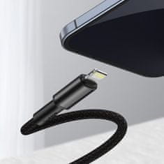 BASEUS Kabel za iPhone USB-C - Lightning hitro polnjenje 20 W 2 m - črn