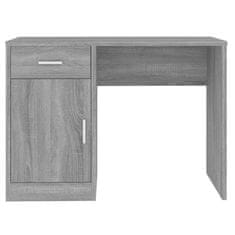 Vidaxl Pisalna miza s predalom in omarico siva sonoma 100x40x73 cm les