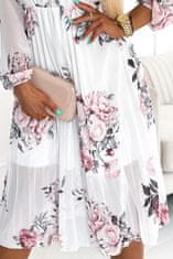 Numoco Ženska cvetlična obleka Carla belo Universal