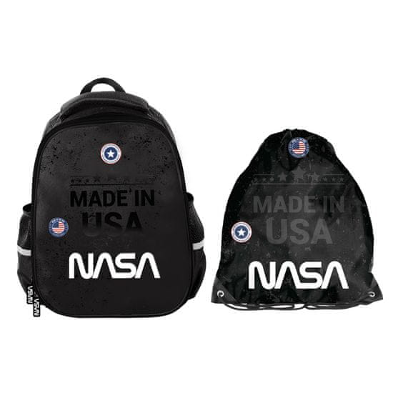 Paso Šolski komplet dvokomorni nahrbtnik + vrečka za hrbet Nasa