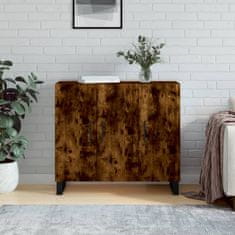 Vidaxl Komoda dimljeni hrast 90x34x80 cm konstruiran les