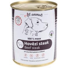 All Animals cons. za pse goveji zrezek 800g