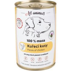 All Animals cons. za pse koščki piščanca v piščancu 400g