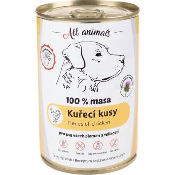 All Animals cons. za pse koščki piščanca v piščancu 400g