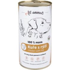 All Animals cons. za pse piščančje meso ml.z rižem 1200g