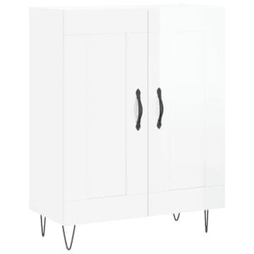 Vidaxl Komoda visok sijaj bela 69,5x34x90 cm inženirski les