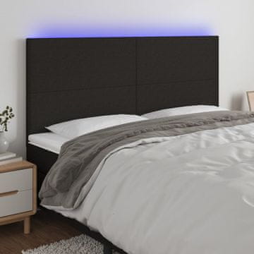 Vidaxl vidaXL Vzglavje postelje z LED diodo črno 180x5x118/128 cm blago