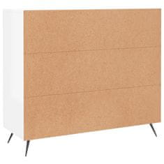 Vidaxl Komoda visok sijaj bela 90x34x80 cm konstruiran les