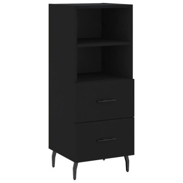 Vidaxl Komoda črna 34,5x34x90 cm inženirski les