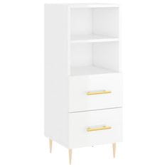 Vidaxl Komoda visok sijaj bela 34,5x34x90 cm inženirski les